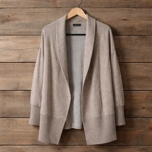 H by Halston Medium Open Front Cardigan in Taupe